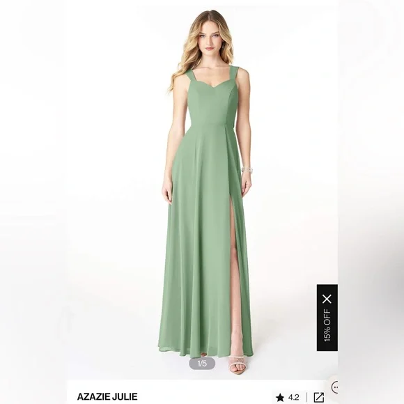 seafoam green bridal dresses Halter V Neck Matcha Green Long Bridesmaid Dress – Ohmollydress main image 0